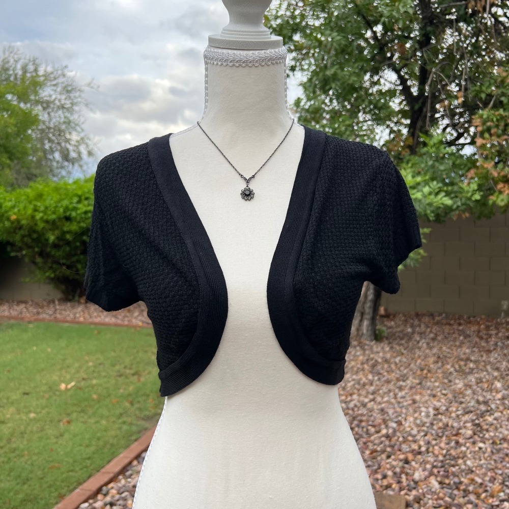 y2k say what short sleeve bolero cardigan